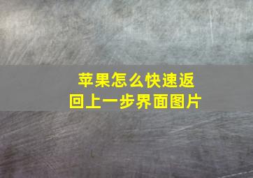 苹果怎么快速返回上一步界面图片