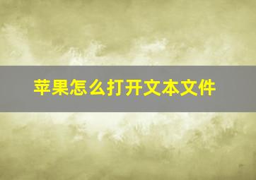 苹果怎么打开文本文件