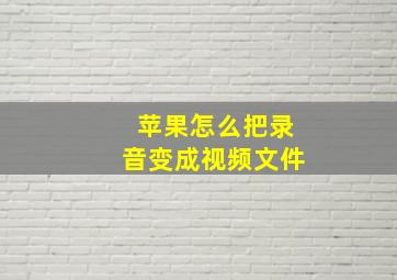 苹果怎么把录音变成视频文件