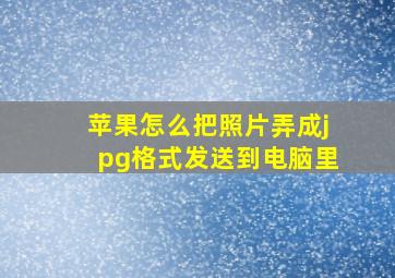 苹果怎么把照片弄成jpg格式发送到电脑里