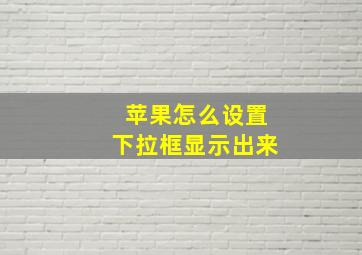 苹果怎么设置下拉框显示出来