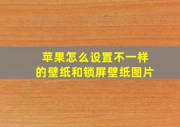 苹果怎么设置不一样的壁纸和锁屏壁纸图片