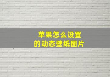 苹果怎么设置的动态壁纸图片