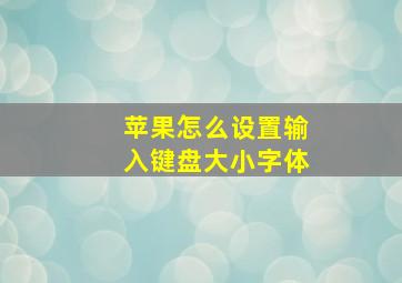 苹果怎么设置输入键盘大小字体