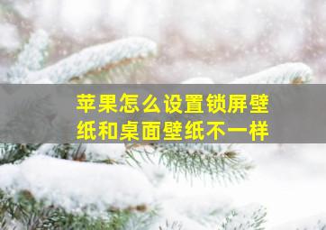 苹果怎么设置锁屏壁纸和桌面壁纸不一样