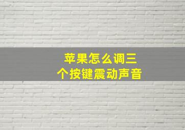 苹果怎么调三个按键震动声音