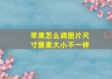 苹果怎么调图片尺寸像素大小不一样