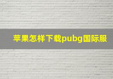 苹果怎样下载pubg国际服