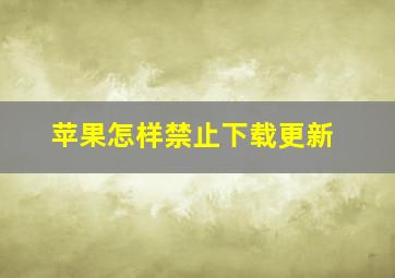 苹果怎样禁止下载更新