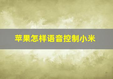 苹果怎样语音控制小米