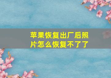 苹果恢复出厂后照片怎么恢复不了了