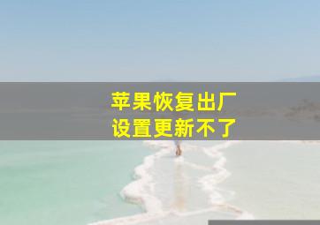 苹果恢复出厂设置更新不了