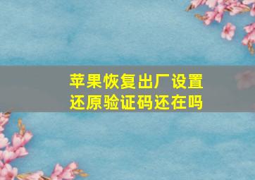 苹果恢复出厂设置还原验证码还在吗