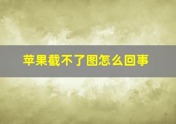 苹果截不了图怎么回事