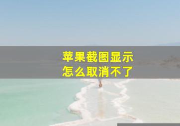 苹果截图显示怎么取消不了