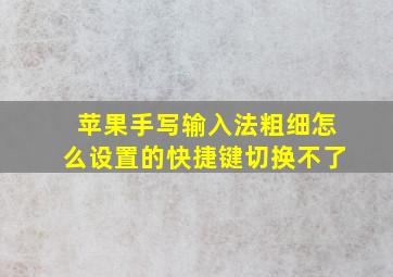 苹果手写输入法粗细怎么设置的快捷键切换不了