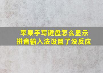 苹果手写键盘怎么显示拼音输入法设置了没反应