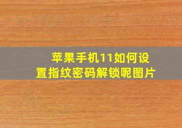 苹果手机11如何设置指纹密码解锁呢图片