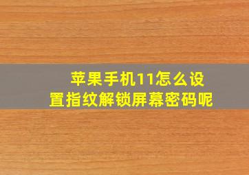 苹果手机11怎么设置指纹解锁屏幕密码呢