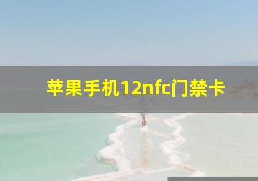 苹果手机12nfc门禁卡