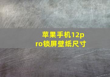 苹果手机12pro锁屏壁纸尺寸