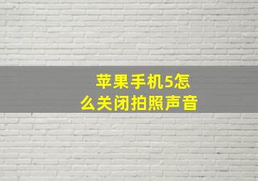 苹果手机5怎么关闭拍照声音