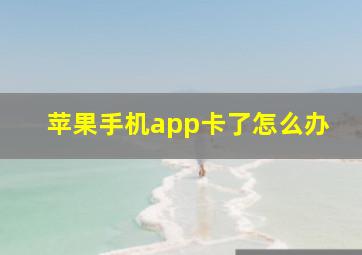 苹果手机app卡了怎么办