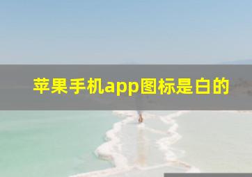 苹果手机app图标是白的