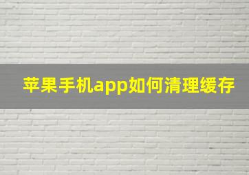 苹果手机app如何清理缓存