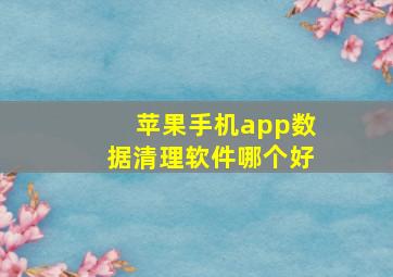 苹果手机app数据清理软件哪个好