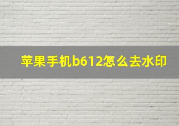 苹果手机b612怎么去水印