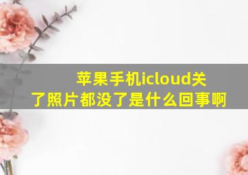 苹果手机icloud关了照片都没了是什么回事啊