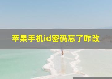 苹果手机id密码忘了咋改