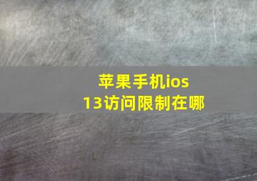 苹果手机ios13访问限制在哪