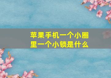 苹果手机一个小圈里一个小锁是什么