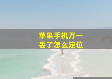 苹果手机万一丢了怎么定位