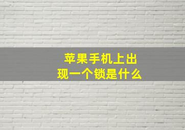 苹果手机上出现一个锁是什么