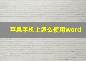 苹果手机上怎么使用word