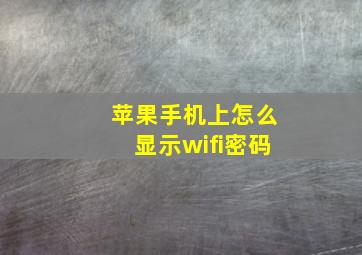 苹果手机上怎么显示wifi密码