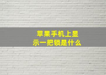 苹果手机上显示一把锁是什么