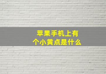 苹果手机上有个小黄点是什么