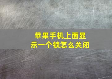 苹果手机上面显示一个锁怎么关闭