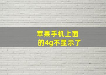 苹果手机上面的4g不显示了