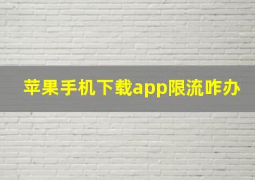 苹果手机下载app限流咋办