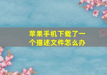 苹果手机下载了一个描述文件怎么办