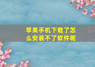 苹果手机下载了怎么安装不了软件呢