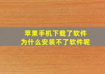 苹果手机下载了软件为什么安装不了软件呢