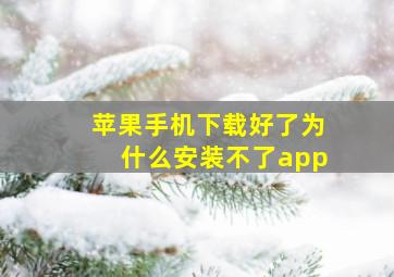 苹果手机下载好了为什么安装不了app