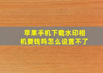 苹果手机下载水印相机要钱吗怎么设置不了