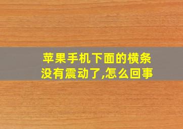 苹果手机下面的横条没有震动了,怎么回事